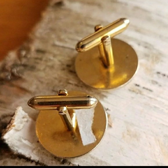 Vintage cuff links Swank round gold tone cufflinks - Picture 6 of 6